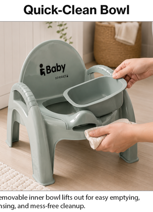 Potty Training Chair – Ergonomic Toddler Toilet Seat with Removable Bowl – Green