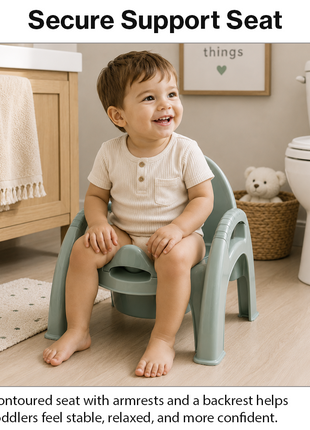 Potty Training Chair – Ergonomic Toddler Toilet Seat with Removable Bowl – Green