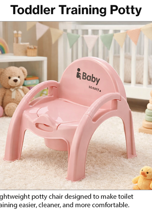 Potty Training Chair – Ergonomic Toddler Toilet Seat with Removable Bowl – Pink