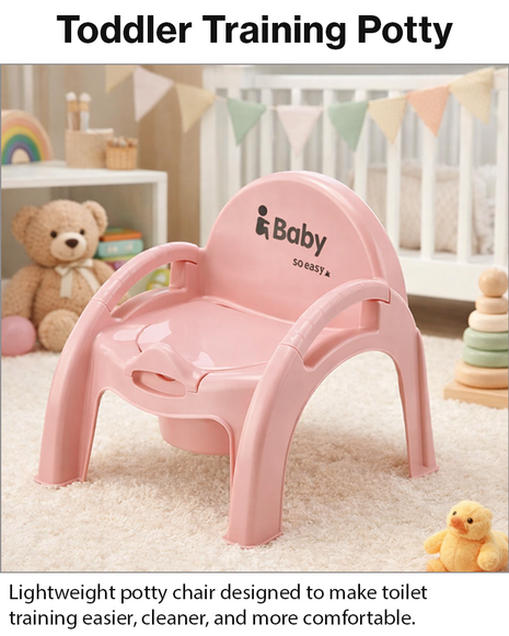 Potty Training Chair – Ergonomic Toddler Toilet Seat with Removable Bowl – Pink