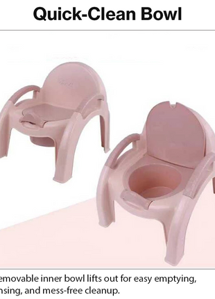 Potty Training Chair – Ergonomic Toddler Toilet Seat with Removable Bowl – Pink