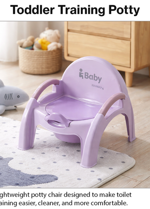 Potty Training Chair – Ergonomic Toddler Toilet Seat with Removable Bowl – Purple