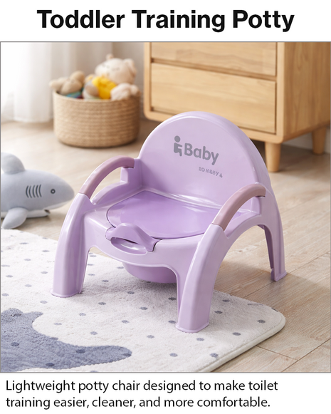 Potty Training Chair – Ergonomic Toddler Toilet Seat with Removable Bowl – Purple