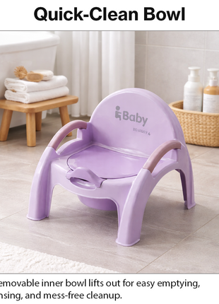 Potty Training Chair – Ergonomic Toddler Toilet Seat with Removable Bowl – Purple