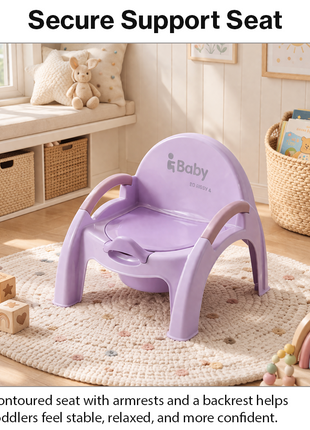 Potty Training Chair – Ergonomic Toddler Toilet Seat with Removable Bowl – Purple