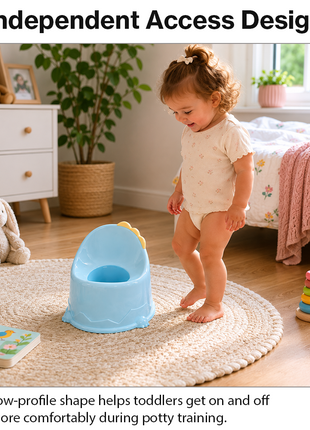 Kids Plastic Potty Training Seat, Lightweight Portable Toddler Potty- Blue
