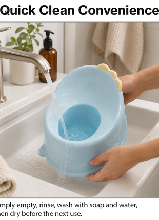 Kids Plastic Potty Training Seat, Lightweight Portable Toddler Potty- Blue
