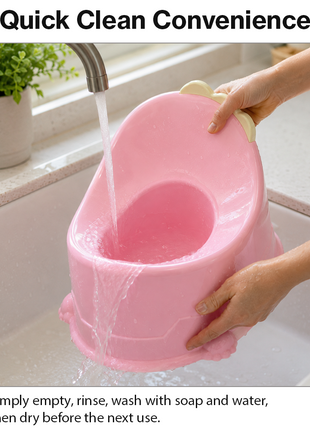 Kids Plastic Potty Training Seat, Lightweight Portable Toddler Potty- Pink