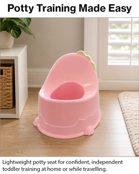 Kids Plastic Potty Training Seat, Lightweight Portable Toddler Potty- Pink