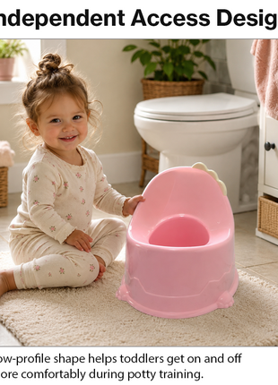 Kids Plastic Potty Training Seat, Lightweight Portable Toddler Potty- Pink
