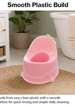 Kids Plastic Potty Training Seat, Lightweight Portable Toddler Potty- Pink