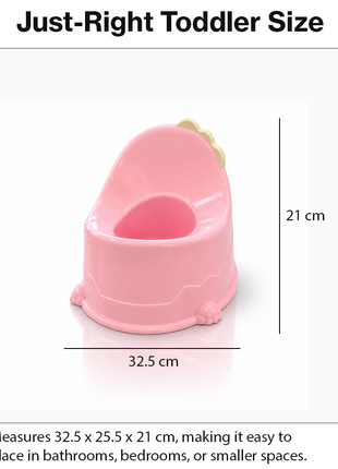 Kids Plastic Potty Training Seat, Lightweight Portable Toddler Potty- Pink