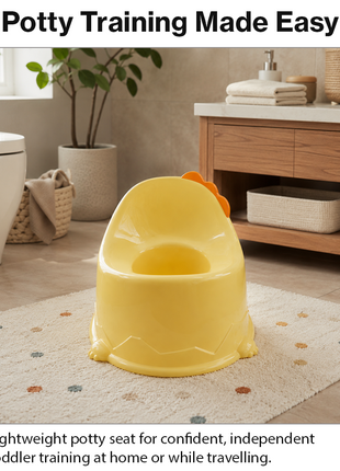 Kids Plastic Potty Training Seat, Lightweight Portable Toddler Potty- Yellow