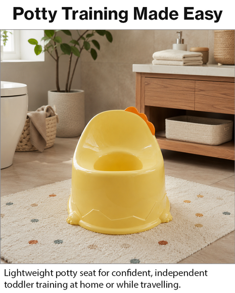 Kids Plastic Potty Training Seat, Lightweight Portable Toddler Potty- Yellow