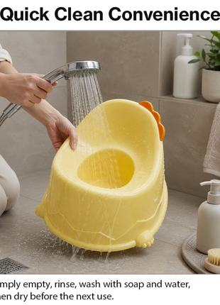 Kids Plastic Potty Training Seat, Lightweight Portable Toddler Potty- Yellow