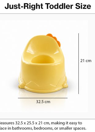 Kids Plastic Potty Training Seat, Lightweight Portable Toddler Potty- Yellow