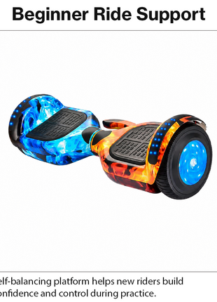 Self Balancing Hoverboard with Bluetooth Speaker and Protective Knee Pads