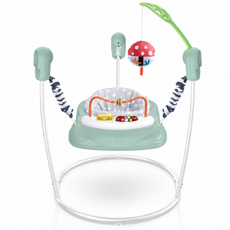 Baby Activity Jumper with Lights & Sounds, Adjustable Height, Interactive Toys, Compact Frame