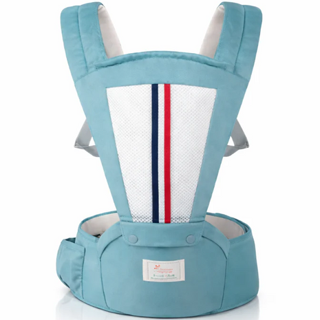 Ergonomic Baby Carrier with Hip Seat 3.5–13 kg – Breathable Mesh – Adjustable Straps Blue