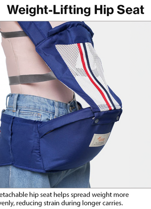 Ergonomic Baby Carrier with Hip Seat 3.5–13 kg – Breathable Mesh – Adjustable Straps Navy