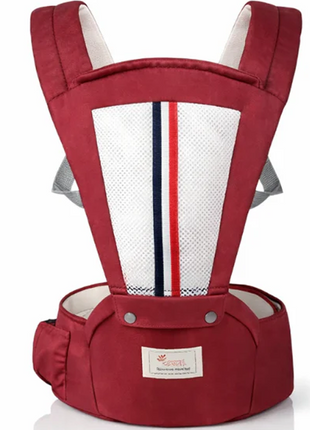 Ergonomic Baby Carrier with Hip Seat 3.5–13 kg – Breathable Mesh – Adjustable Straps Red