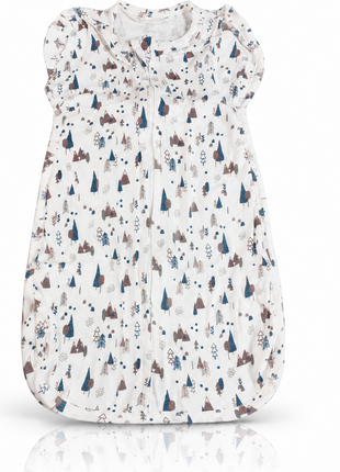 Baby Swaddle Sleep Sack with Twin Zip Closure, Functional Newborn Wrap Blanket,  Woodland Print
