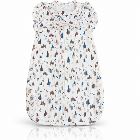 Baby Swaddle Sleep Sack with Twin Zip Closure, Functional Newborn Wrap Blanket,  Woodland Print