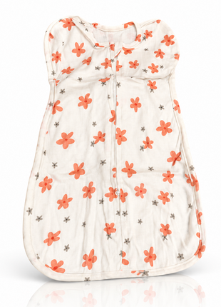 Baby Swaddle Sleep Sack with Twin Zip Closure, Functional Newborn Wrap Blanket, Floral Print
