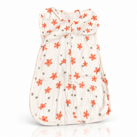 Baby Swaddle Sleep Sack with Twin Zip Closure, Functional Newborn Wrap Blanket, Floral Print