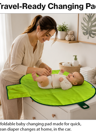 Portable Baby Changing Pad Foldable Diaper Changing Mat with Stroller Strap Compact Travel Clutch for Moms