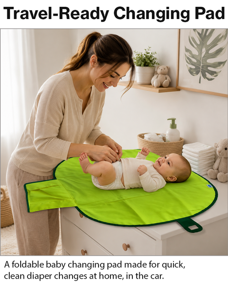 Portable Baby Changing Pad Foldable Diaper Changing Mat with Stroller Strap Compact Travel Clutch for Moms