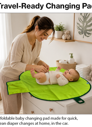 Portable Baby Changing Pad Foldable Diaper Changing Mat with Stroller Strap Compact Travel Clutch for Moms