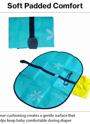Portable Baby Changing Pad Foldable Diaper Changing Mat with Stroller Strap Compact Travel Clutch for Moms