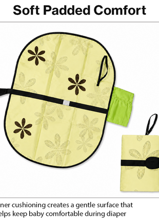 Portable Baby Changing Pad Foldable Diaper Changing Mat with Stroller Strap Compact Travel Clutch for Moms