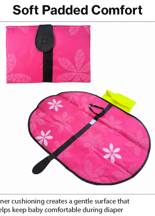 Portable Baby Changing Pad Foldable Diaper Changing Mat with Stroller Strap Compact Travel Clutch for Moms