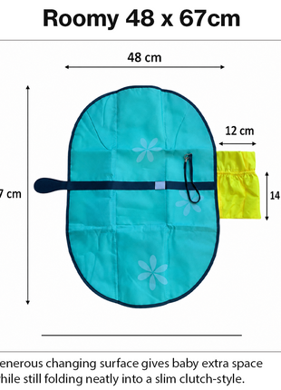 Portable Baby Changing Pad Foldable Diaper Changing Mat with Stroller Strap Compact Travel Clutch for Moms
