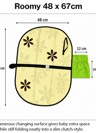 Portable Baby Changing Pad Foldable Diaper Changing Mat with Stroller Strap Compact Travel Clutch for Moms