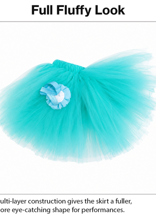 Green Layered Tulle Tutu Skirt Set with Black Satin Ribbon & Matching Flower Hair Clip for Kids (Copy)