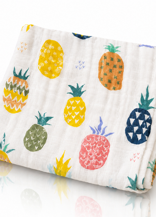100% Cotton Muslin Baby Swaddle Blanket 110 x 110 cm Lightweight Breathable Soft Newborn Wrap