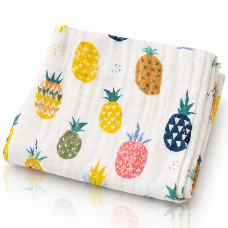 100% Cotton Muslin Baby Swaddle Blanket 110 x 110 cm Lightweight Breathable Soft Newborn Wrap