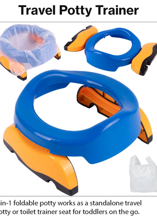 2-in-1 Foldable Baby Travel Potty & Toilet Trainer Seat – Portable