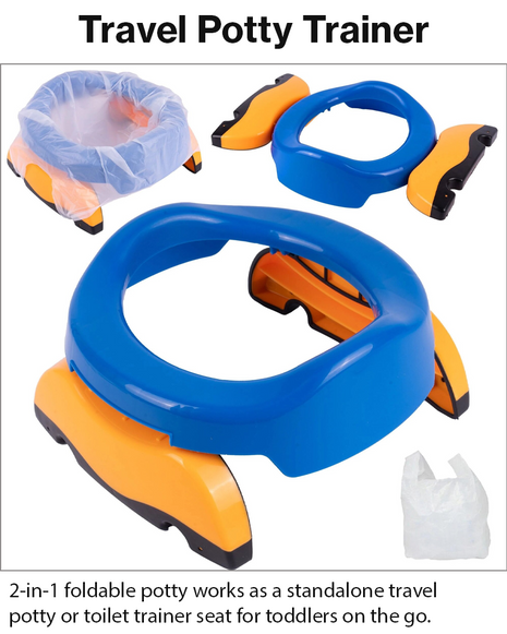 2-in-1 Foldable Baby Travel Potty & Toilet Trainer Seat – Portable