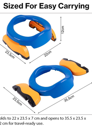 2-in-1 Foldable Baby Travel Potty & Toilet Trainer Seat – Portable