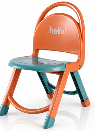 Foldable Kids Chair Lightweight Plastic Portable Study Chair -Orange/Teal