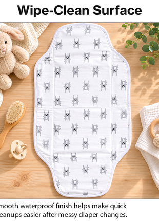 Waterproof Baby Changing Pad Mat Foldable Portable Diaper Changing Station Lightweight Travel Mat Minimalist Bear Print