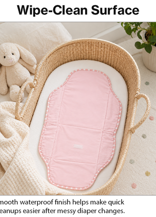 Waterproof Baby Changing Pad Mat Foldable Portable Diaper Changing Station Lightweight Travel Mat Pink