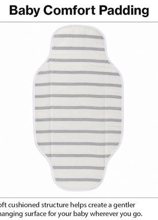 Waterproof Baby Changing Pad Mat Foldable Portable Diaper Changing Station Lightweight Travel Mat Grey Stripe