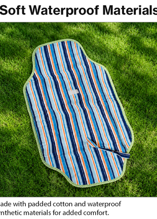 Waterproof Baby Changing Pad Mat Foldable Portable Diaper Changing Station Lightweight Travel Mat Blue Stripe