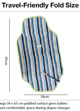 Waterproof Baby Changing Pad Mat Foldable Portable Diaper Changing Station Lightweight Travel Mat Blue Stripe