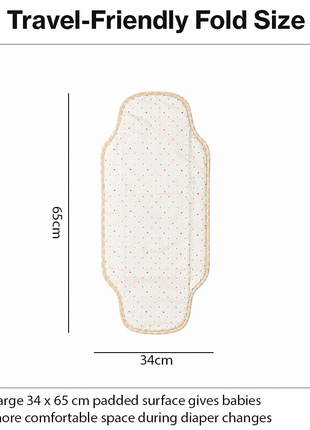 Waterproof Baby Changing Pad Mat Foldable Portable Diaper Changing Station Lightweight Travel Mat Cream Pastel Dot